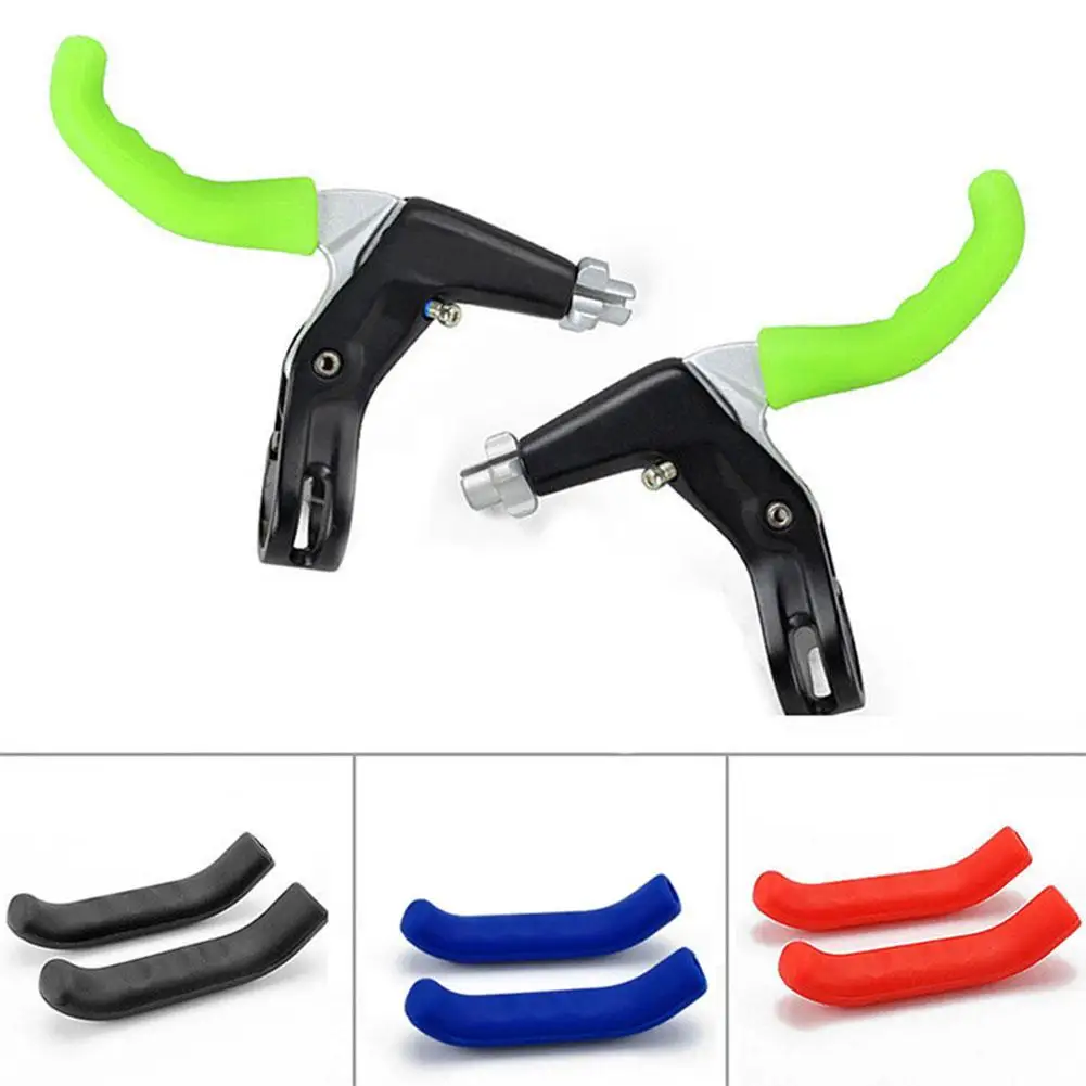 1Pair Bicycle Brake Handle Cover Soft Silicone Grips Bike Handlebar Protection Sleeve For Mountain Road Bicycle Accessories