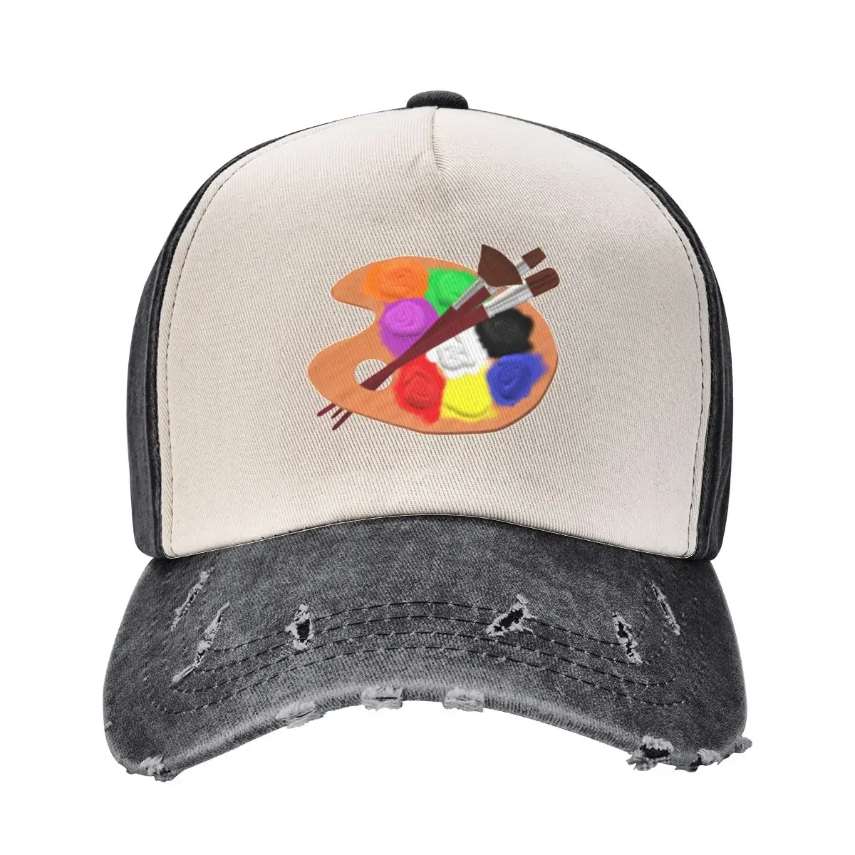 

Paint Palette with Artist Brushes (White Background) Baseball Cap custom caps Trucker Cap beach hat Hats Man Women's
