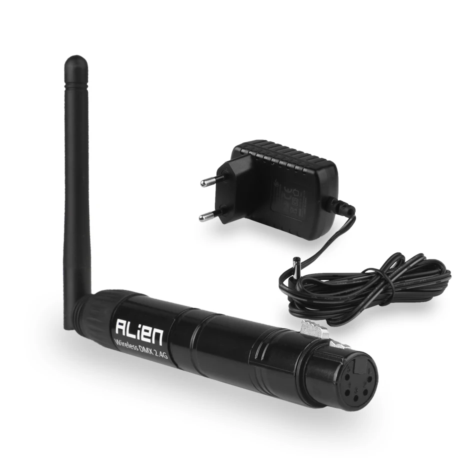 Imagem -02 - Alien-dmx Transmissor e Receptor sem Fio Controlador Dfi Pinos Xlr Dmx512 Sinal para Palco Par Cabeça Móvel Luzes Laser Din 2.4g