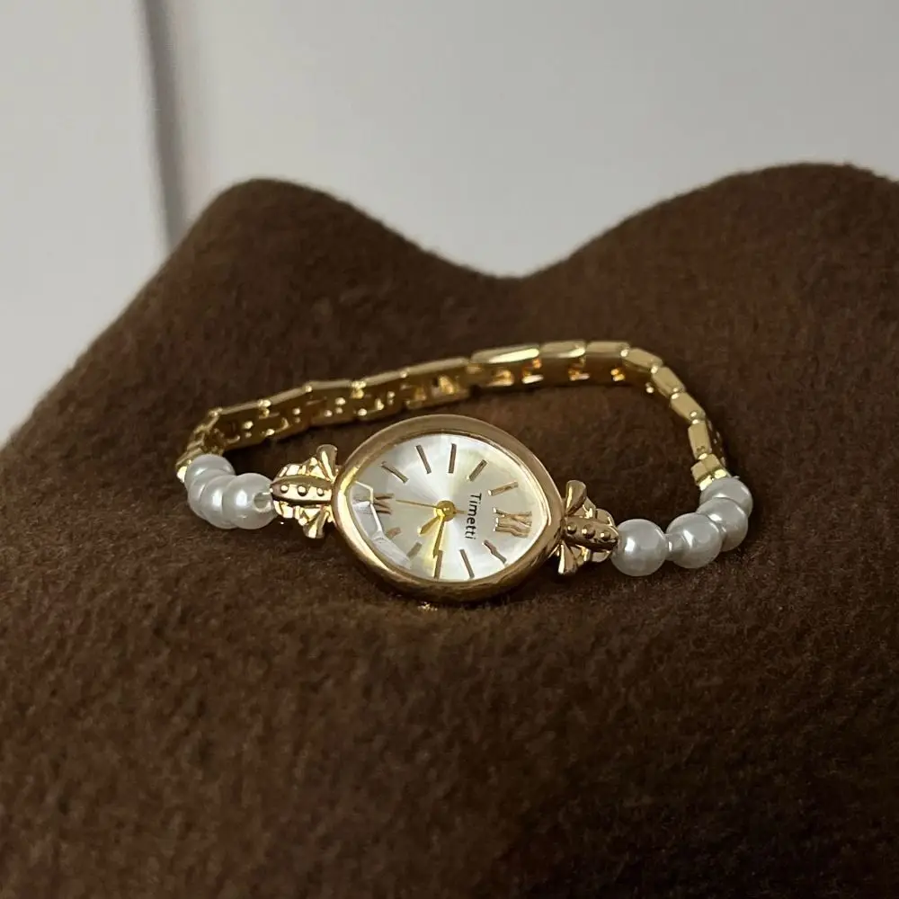 Fashion Pearl Bracelet Watches Elegant Luxury Wristwatch Small Dial Design Gift Ladies Watch