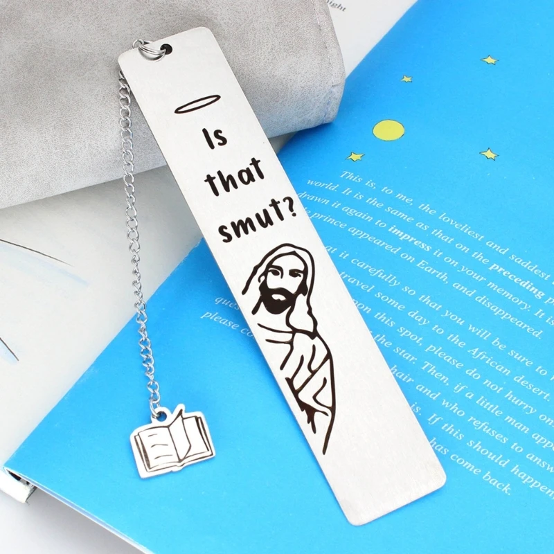 Funny Metal with Chain Book Lover Humor Peeking Jesuses Book Marker Gift