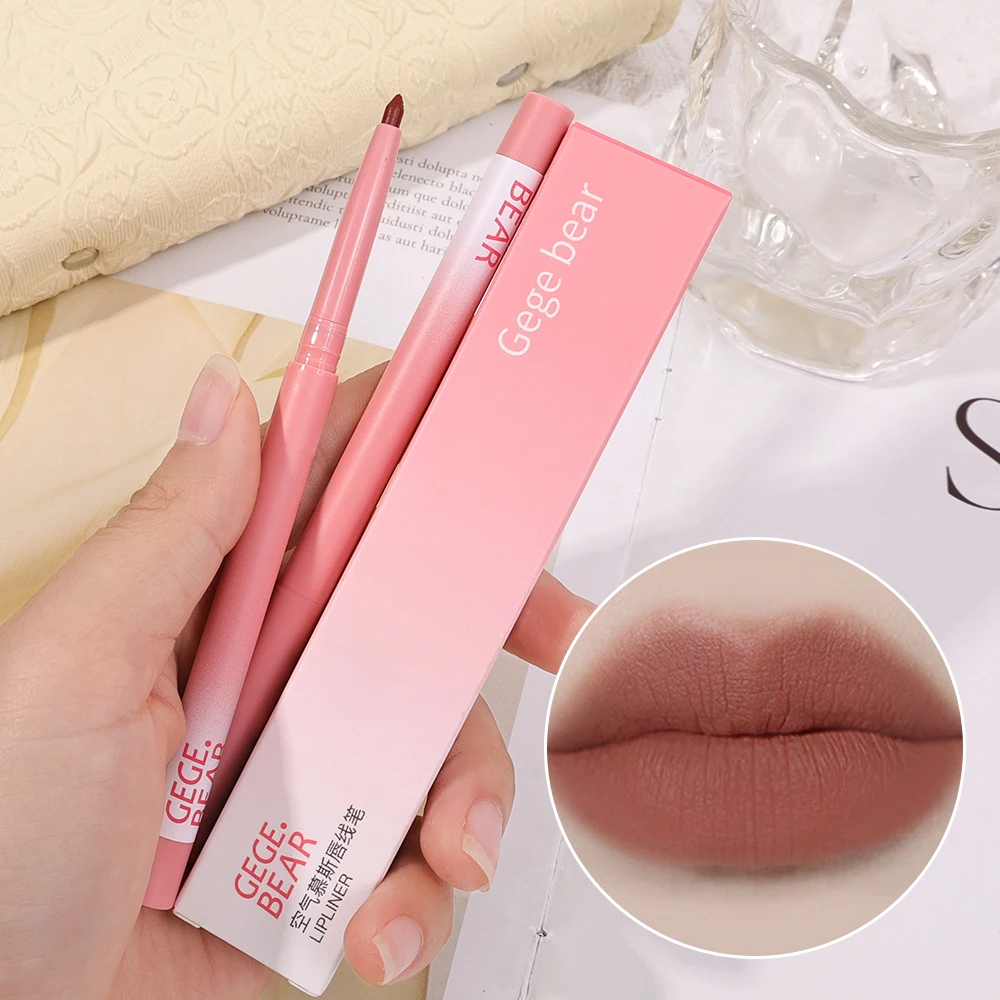 Lápiz Delineador de labios mate de leche, lápiz labial duradero, resistente al agua, terciopelo 3D, hidratante, maquillaje de labios, tinte de contorno rojo