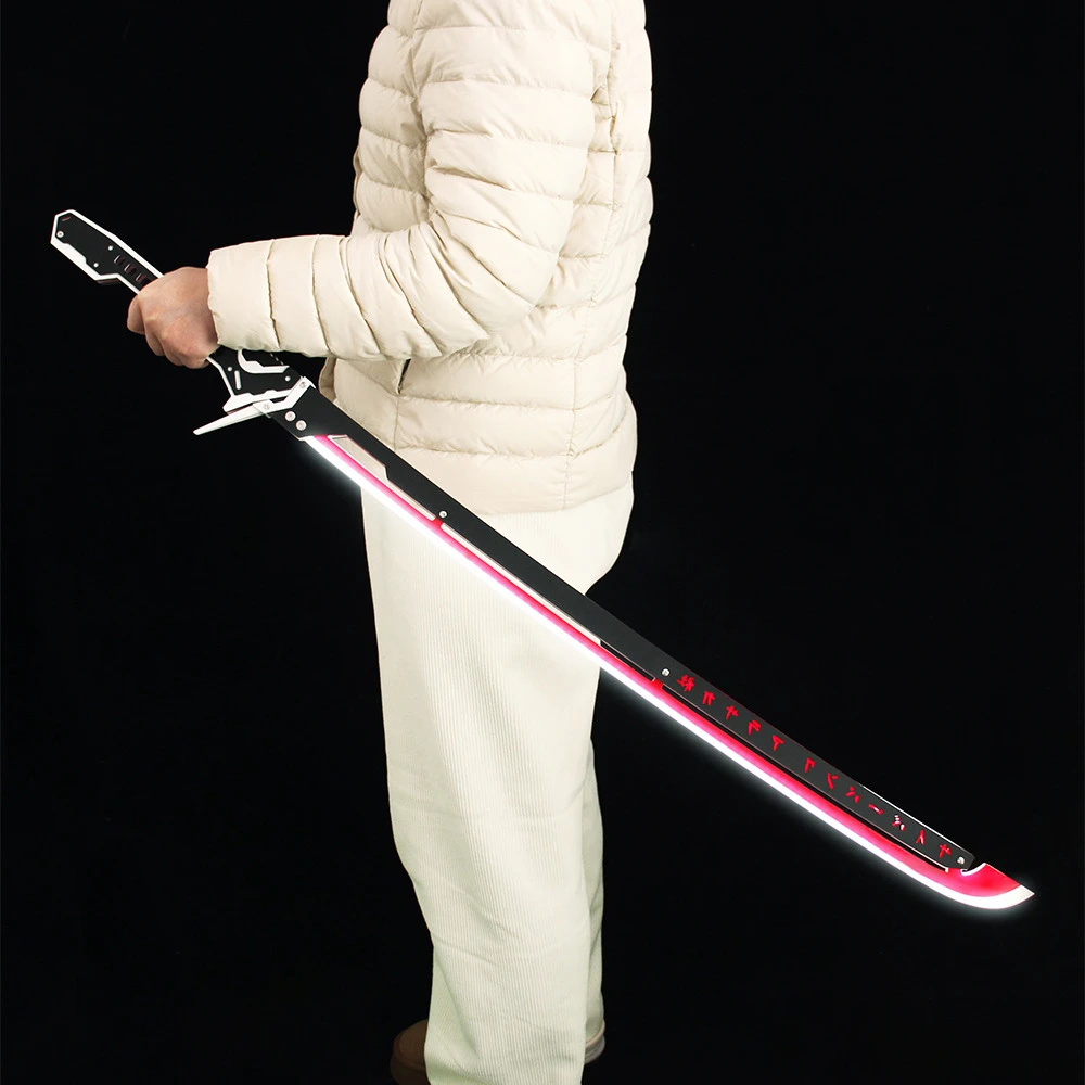 102cm 사이버 펑크 카타나 게임 주변 검 무기 충전 빛나는 기능 광선 검 장식 액션 소품 공예 선물 완구