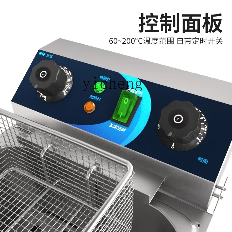 Fritadeira elétrica com capacidade de cilindro único e duplo Frigideira comercial Fritadeira de batatas fritas