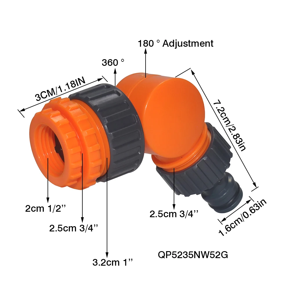1/2 "الأنابيب موصل سريع 180 °   تدوير سريع الإصدار الكوع المشترك حديقة الزراعة الدفيئة الري غسيل السيارات المناسب