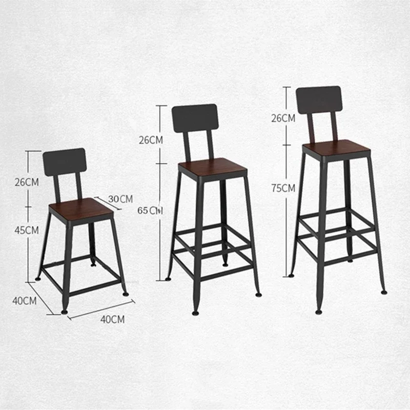 Wrought Iron Wood Stool Home Wall Coffee Table Bar High Table and Bar Chair Counter Stool Dotomy Stools Metal Stool