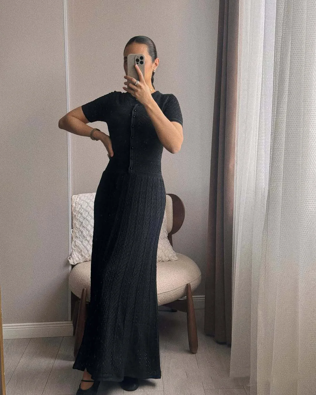 

Женское платье CHCH с завышенной талией, юбка А-силуэта, весенне-летнее трикотажное платье для женщин ﻿ Французское элегантное женское платье