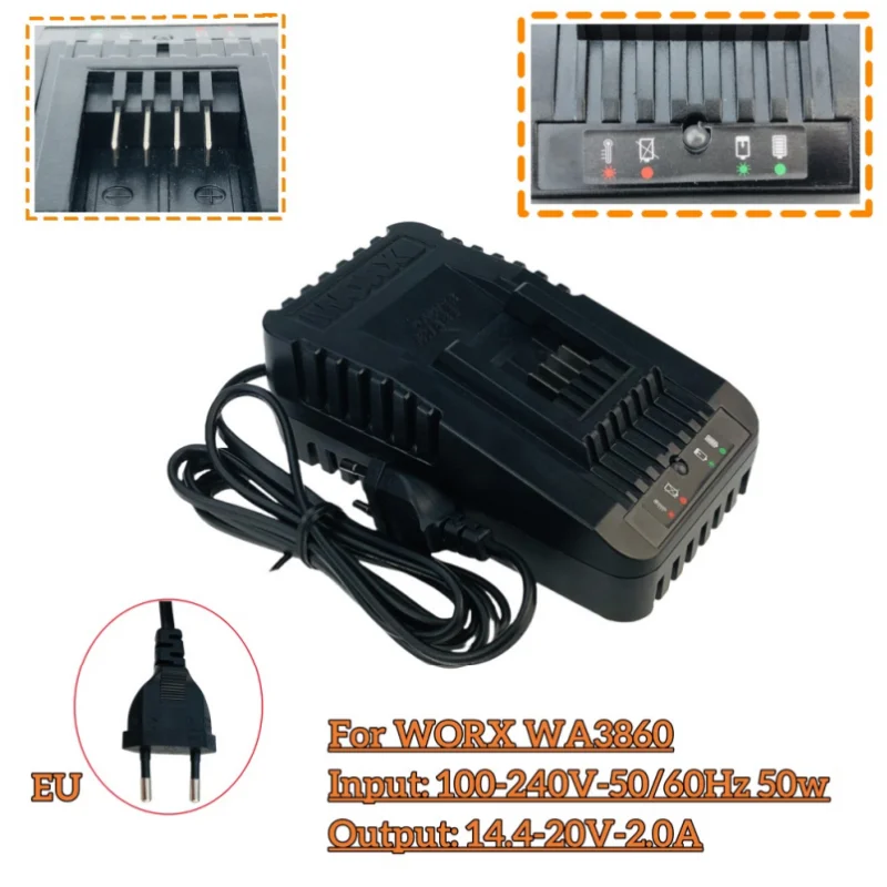 Batería inalámbrica WA3553 20V6.0Ah, herramienta eléctrica de repuesto para Worx WX390, WA3551, WX176, WX178