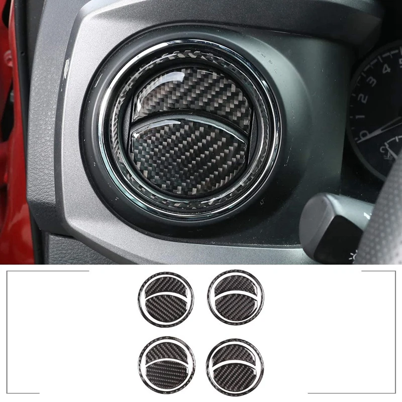 12Pcs For Toyota Tacoma 2015-2020 Car Center Air Conditioning Outlet Vent Trim Cover Carbon Fiber Sticker Accessories