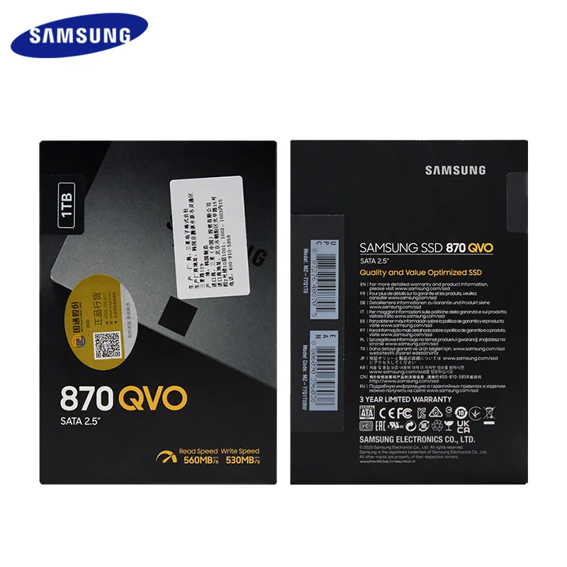 Samsung-interno ssd 870 qvo sataiii, unidade de estado sólido, ssd2tb4tb, velocidade de leitura 560 mb/s, qlc para laptop e desktop