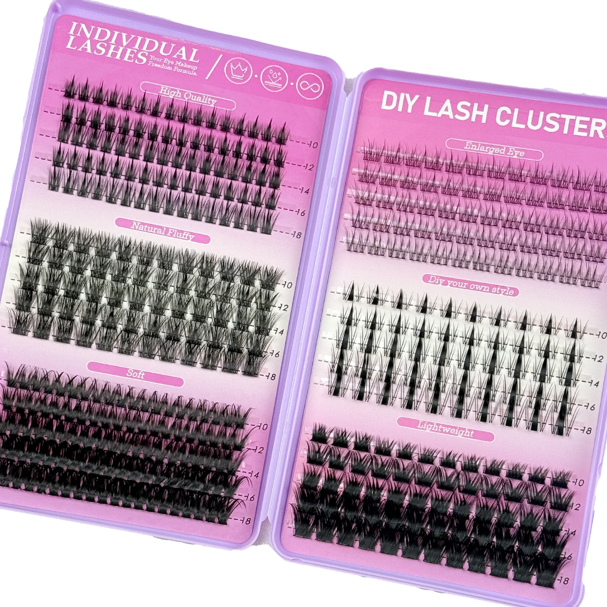 Neue 32-reihige 512-Cluster-Mix-Wimpern, natürlicher Manga-Look, DIY-Wimpernverlängerung, wiederverwendbare natürliche Wimpern – Detail 20