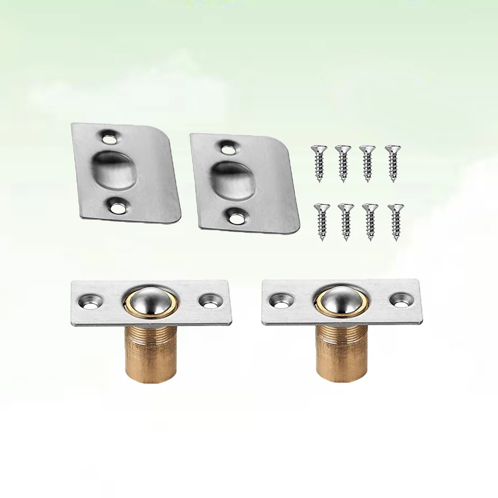 

2 Set of Closet Ball Catch Door Stainless Steel Catch Adjustable with Strike Plate Brushed Satin Finish