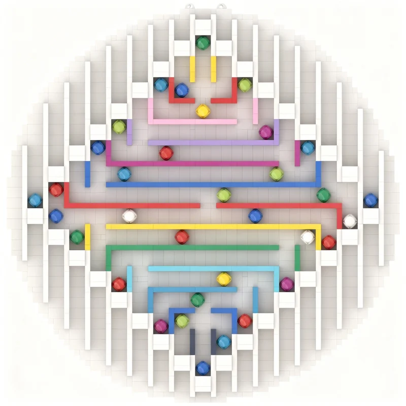 2334pcs MOC Andrij Savchuk Colorful Labyrinths in circle Model toy Building blocks Architecture Christmas gifts DIY Kids idea