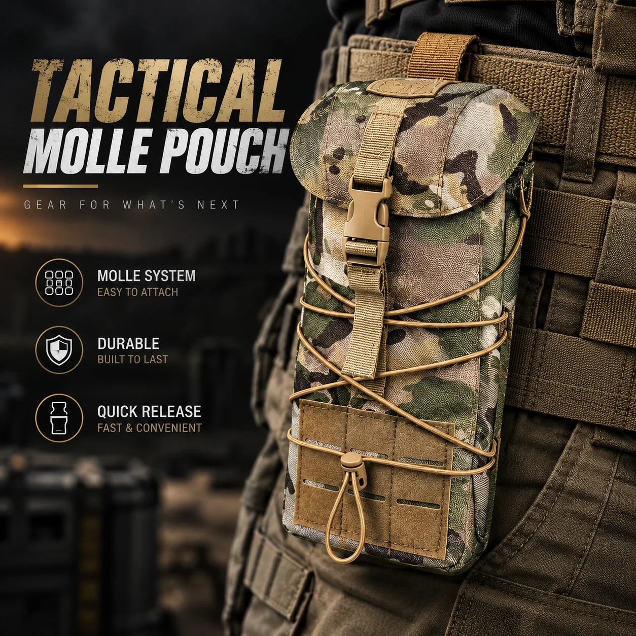 Tactical MOLLE Utility Pouch Expandable Multi-Function Storage Bag Outdoor Waist Pack for Hiking Camping Tactical Gear