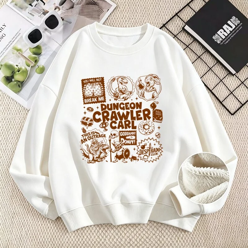 Women's Sweatshirts Dungeon Crawler Carl Hoodie Princess Donut and Mongo Graphic Sweat Long Sleeve Fleece Warm Unisex Clothing