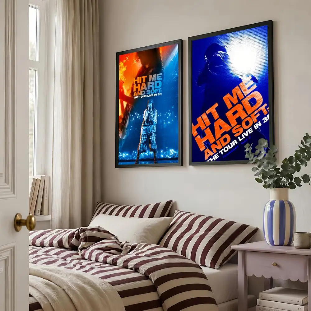 Classic Singer B-Billie-E-Eilish-S Music Poster Living Room Bedroom Bar Cafes Wall Home Decoration Gifts
