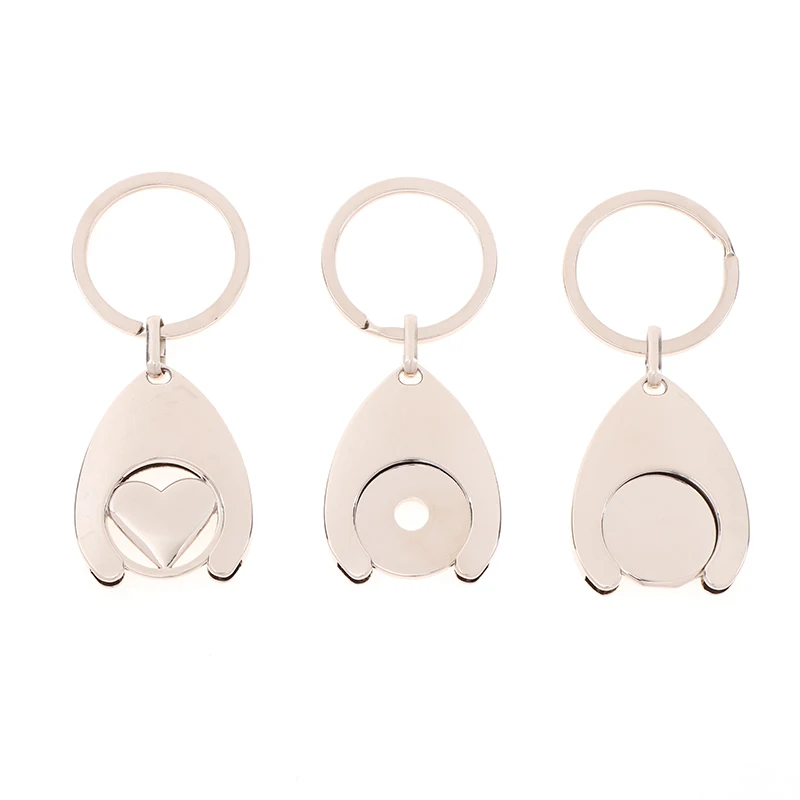 1Pcs 카트 쇼핑 토큰 트롤리 키 키 체인 동전 분기 식료품 슈퍼마켓 홀더 열쇠 고리 금속 반지 변경 잠금 해제 동전