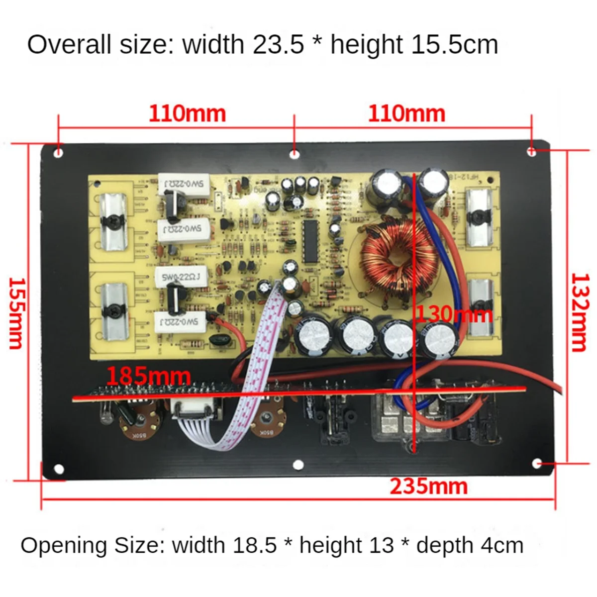 PA-80D 범용 앰프 보드 모노 자동차 오디오 파워 앰프, 강력한 베이스 서브우퍼 앰프, 12V, 1000W