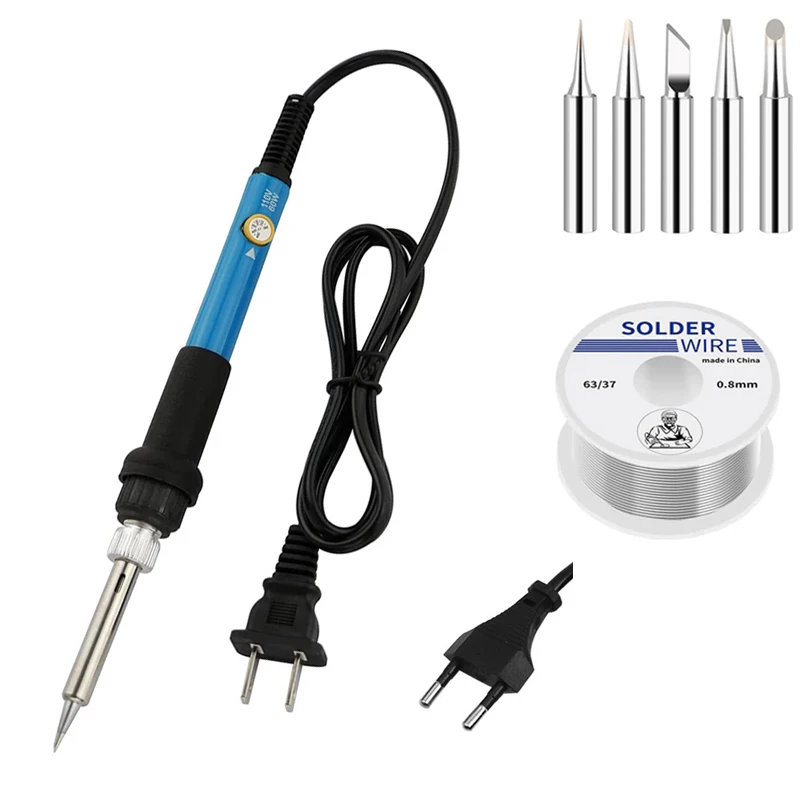 New Adjustable Temperature Electric Soldering Iron 220V 110V 60W Welding Solder Rework Station Heat Pencil Tips Repair Tools