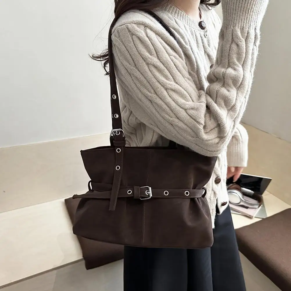 Large Capacity Women's Shoulder Bag Tote Commuter Bag Simple Vintage Cross-Border New Style Bag Versatile Sensation ﻿