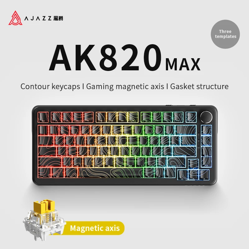 AJAZZ AK820 MAX nieuwe magnetische schakelaar Type-C bedraad computer game toetsenbord upgrade pad mechanisch toetsenbord cool RGB lichteffect