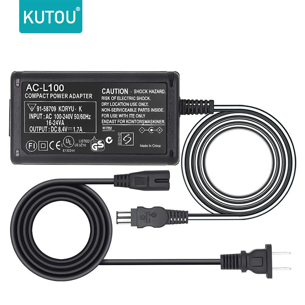 

KUTOU AC Adapter Charger For Sony AC-L100 AC-L10 AC-L10A AC-L10B AC-L15 AC-L15A AC-L15B AC-L15C AC-L100B AC-L100C AC-L100D