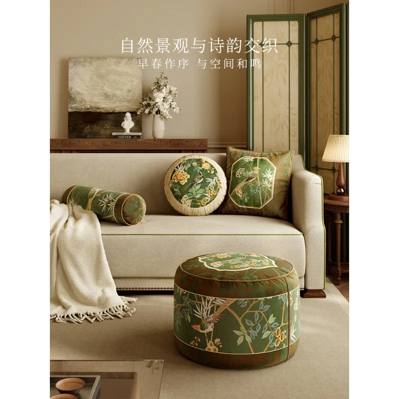 A Dendrobium spring living room sitting pier lazy futon foot pier new Chinese light luxury high-end new model