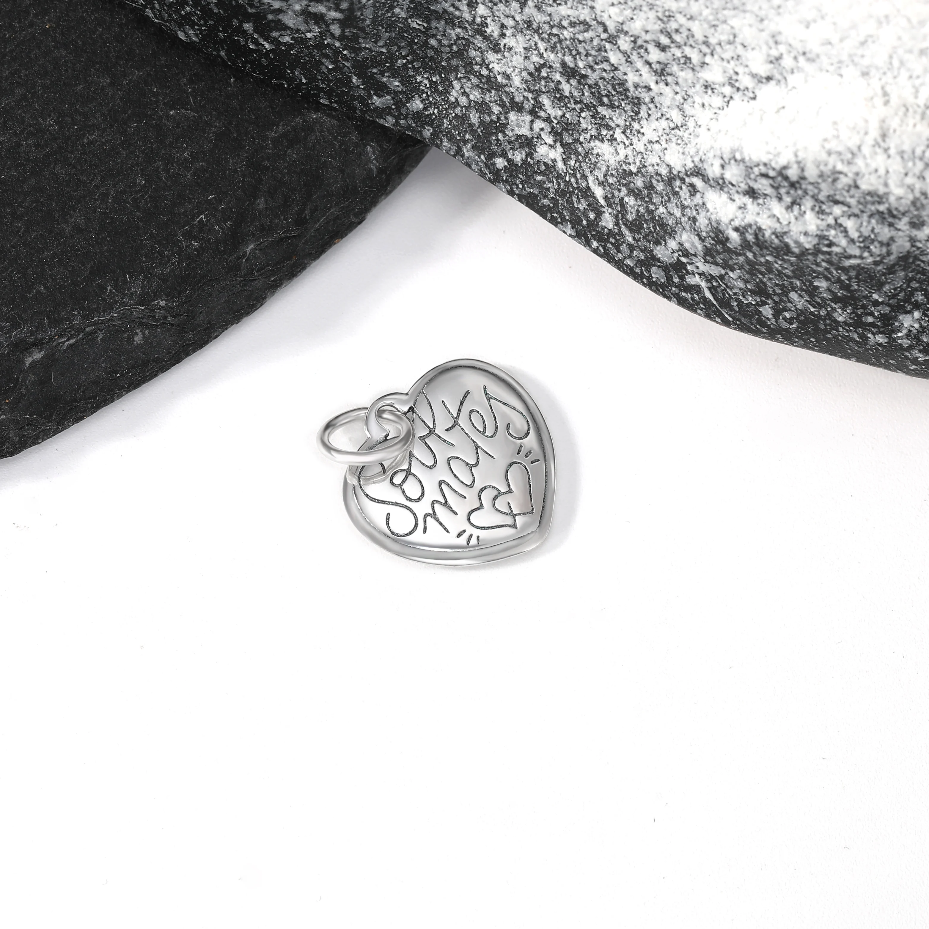 

DJ274 genuine 925 sterling silver fashionable heart letter pendant silver jewelry