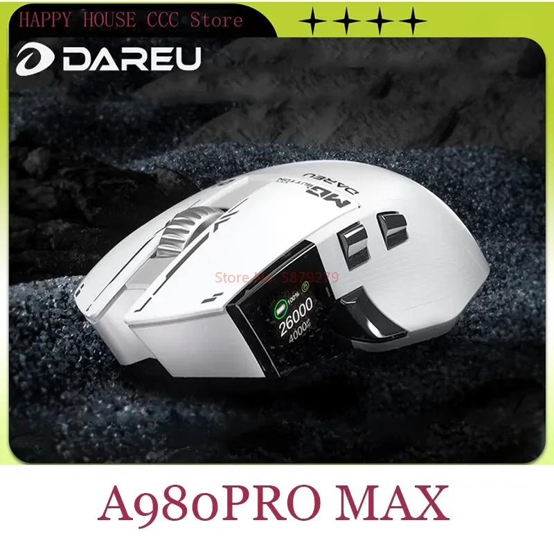 

Dareu A980Pro Max Wireless Mouse Nearlink TFT Screen Three Modes PAW3395 Sensor Low Latency Gaming Mouse Magnesium Alloy key Mac