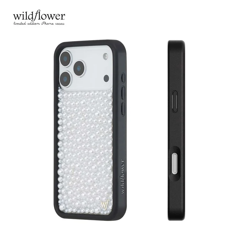 Etui na telefon iPhone 18 17 16 15 14 13 Pro Max Plus z motywem dzikich kwiatów, 3D, różowe gruszki, białe, błyszczące, solidne, odporne na wstrząsy, pokrowiec na tył, prezent — zdjęcie produktu 6