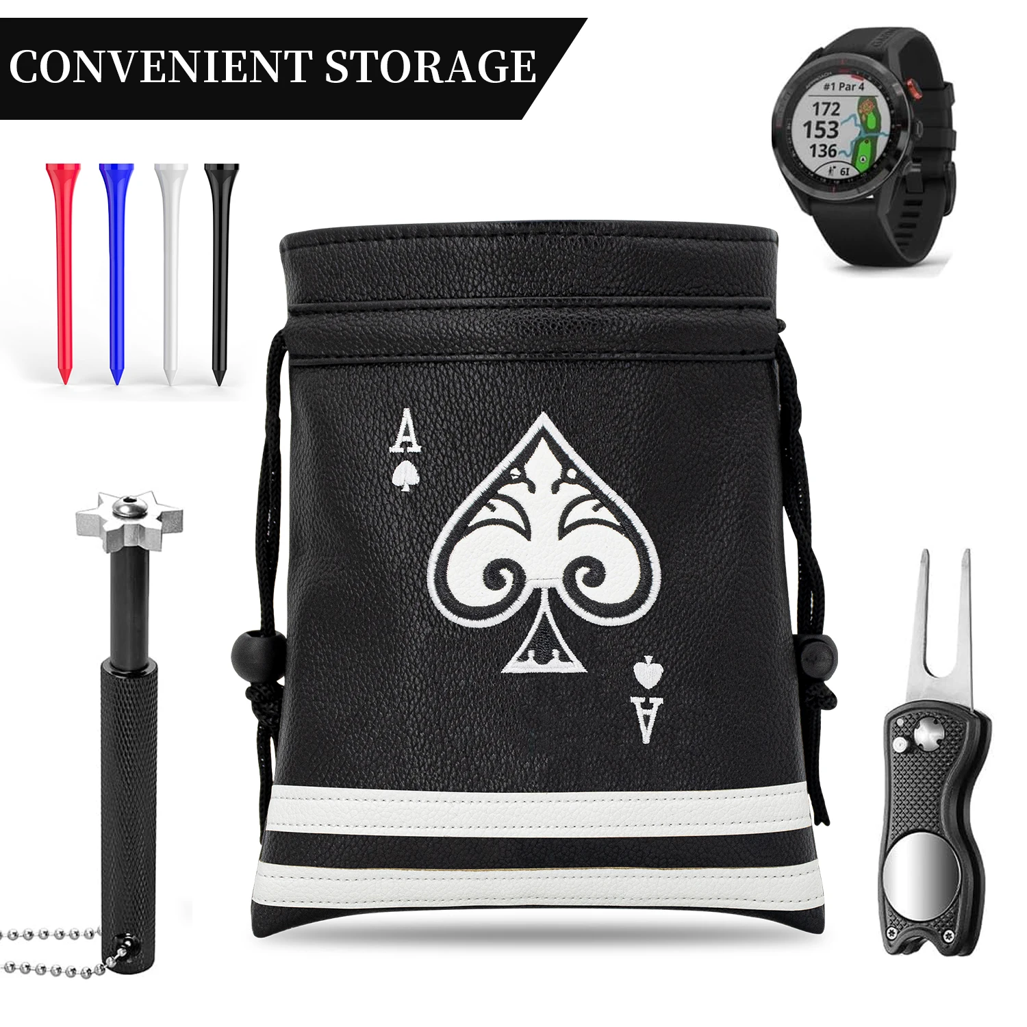 حقيبة جولف برباط بتصميم نمط مجرفة - سهلة الحمل، يمكن أن تستوعب الهواتف المحمولة وإكسسوارات الكرة، متينة #2