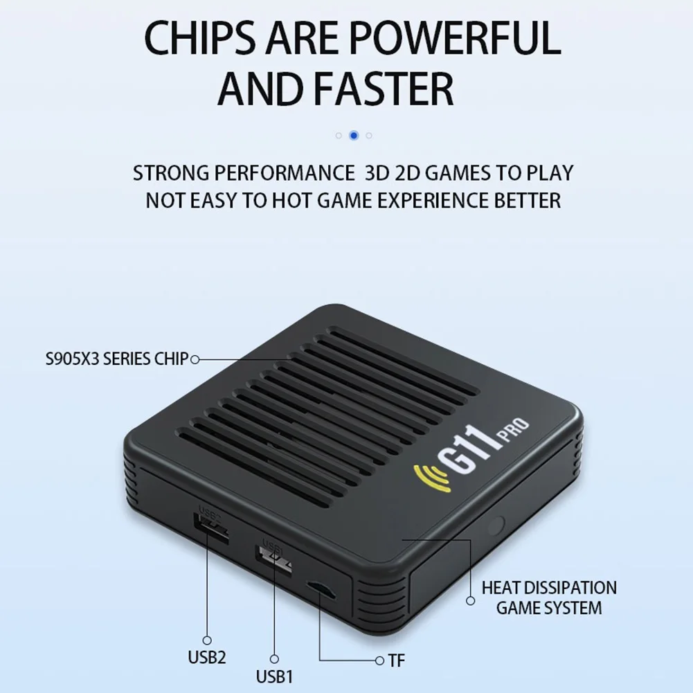 G11 Pro Retro Game Box 10000+ ألعاب كلاسيكية مدمجة وحدة تحكم فيديو عالية الدقة تدعم وحدات تحكم لاسلكية لعشاق الألعاب الرجعية