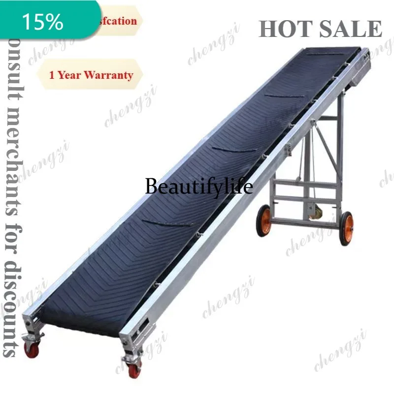 A172  lightweight folding belt conveyor mobile conveyor belt assembly line logistics warehouse loading large inclination conveyo