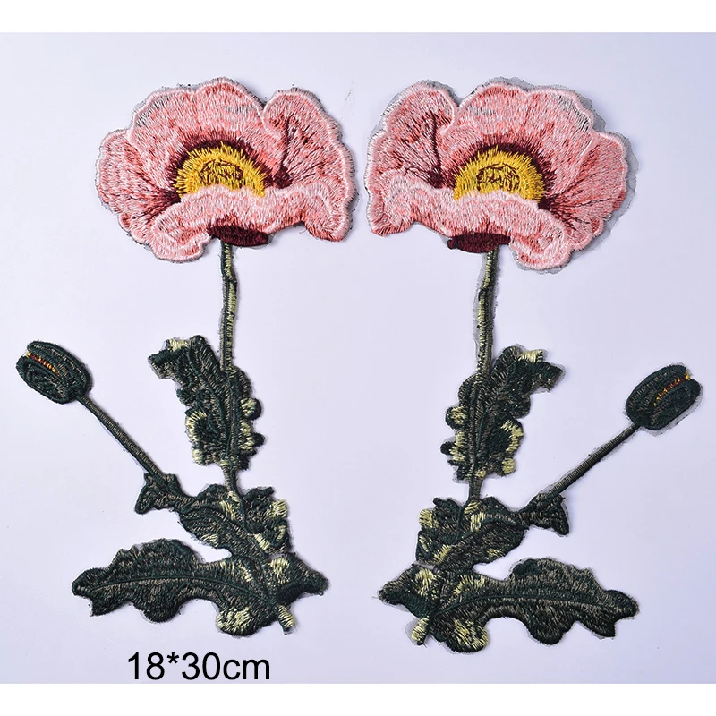 Rosa Blumen-Applikationen, Stickerei-Aufnäher, Stoff für Abendkleider, Vorhang-Accessoires, zum Aufnähen, Spitzen-Aufnäher, DIY-Reparatur – Detail 5
