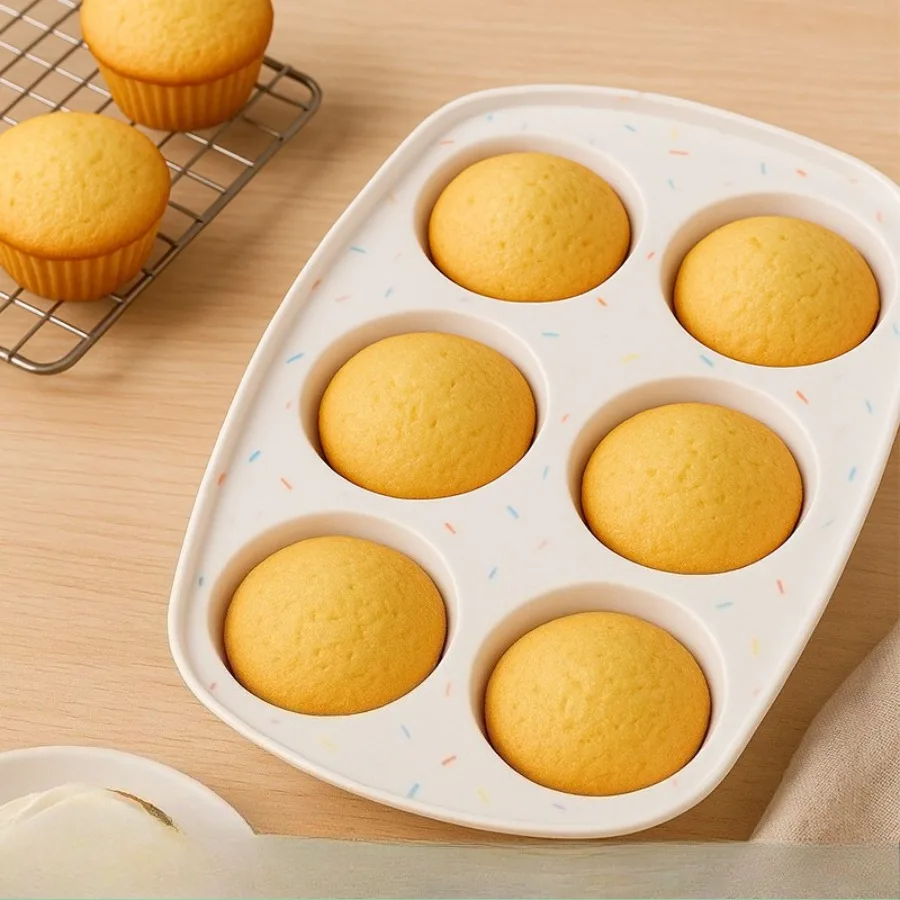 Silicone 6 even round silicone mold high temperature resistant manual Mu Si cake mold baking tools.