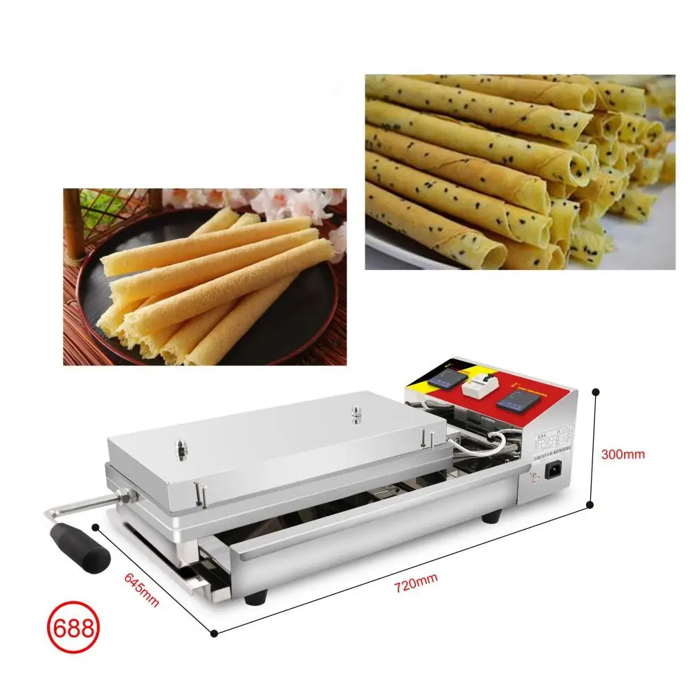 Nueva máquina de aperitivos comercial: máquina para hacer rollos de huevos y galletas, para puestos y cocinas de alimentos, equipo para hornear automático