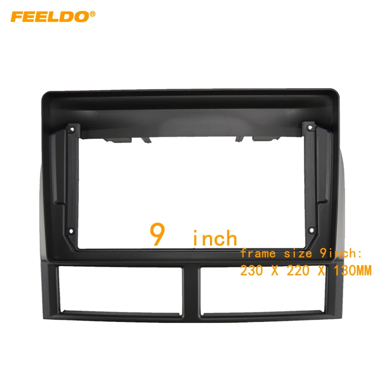 

FEELDO Car Audio 9" Big Screen DVD Fascia Frame Adapter For Jeep Grand Cherokee 2Din Dash Installation Panel Frame Kit #HQ7260