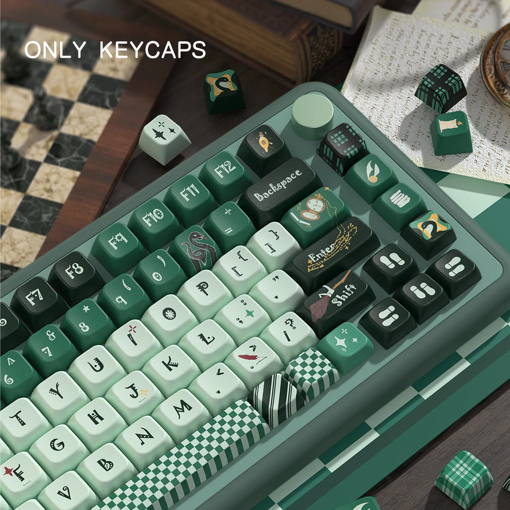 Imagem -04 - Slytherin Keycap para Teclado Mecânico Altamente Personalizado Pbt Personalizado Sublimação Térmica Tampa de Chave Original Mda 138 Chaves