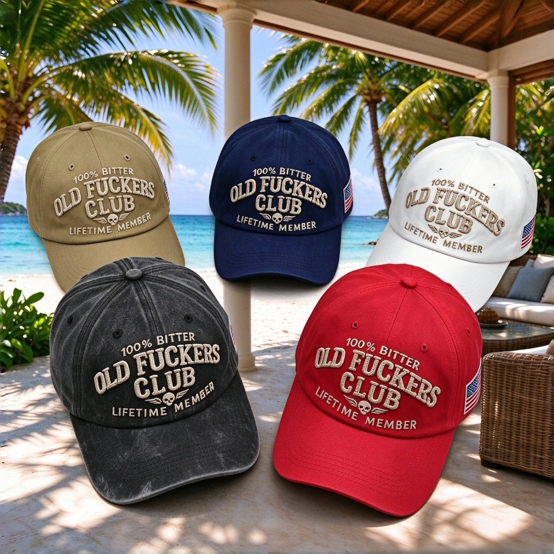 Adjustable Old Fuckers Club Cap Lifetime Member Bitter Embroidery Unisex Vintage Baseball Hat