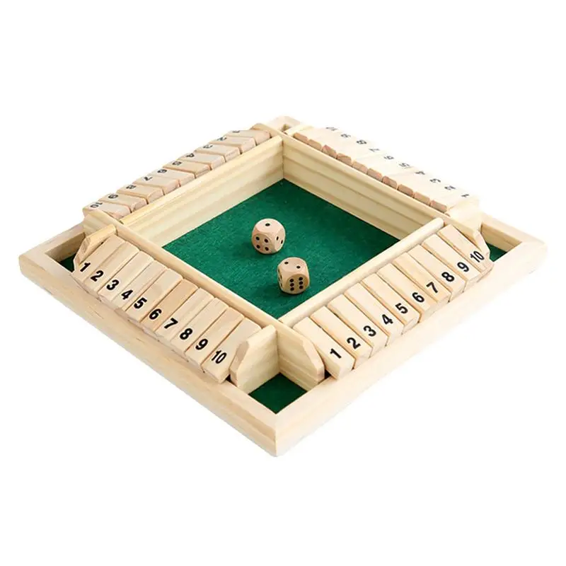 Game Table Gift Parent-Child Game Digital Board Children\'s Toys Games Wooden Number Game Shut The Box Dice Game