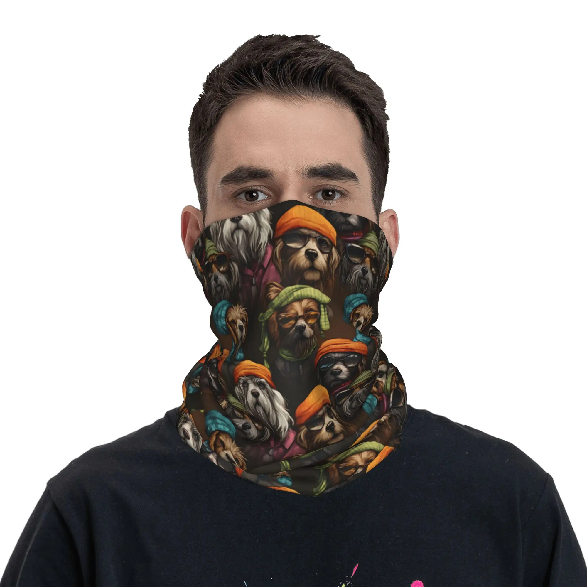 

Cool Dogs Hipster Dogs Winter Headband Neck Warmer Men Women Ski Hunting Tube Scarf Face Bandana Gaiter