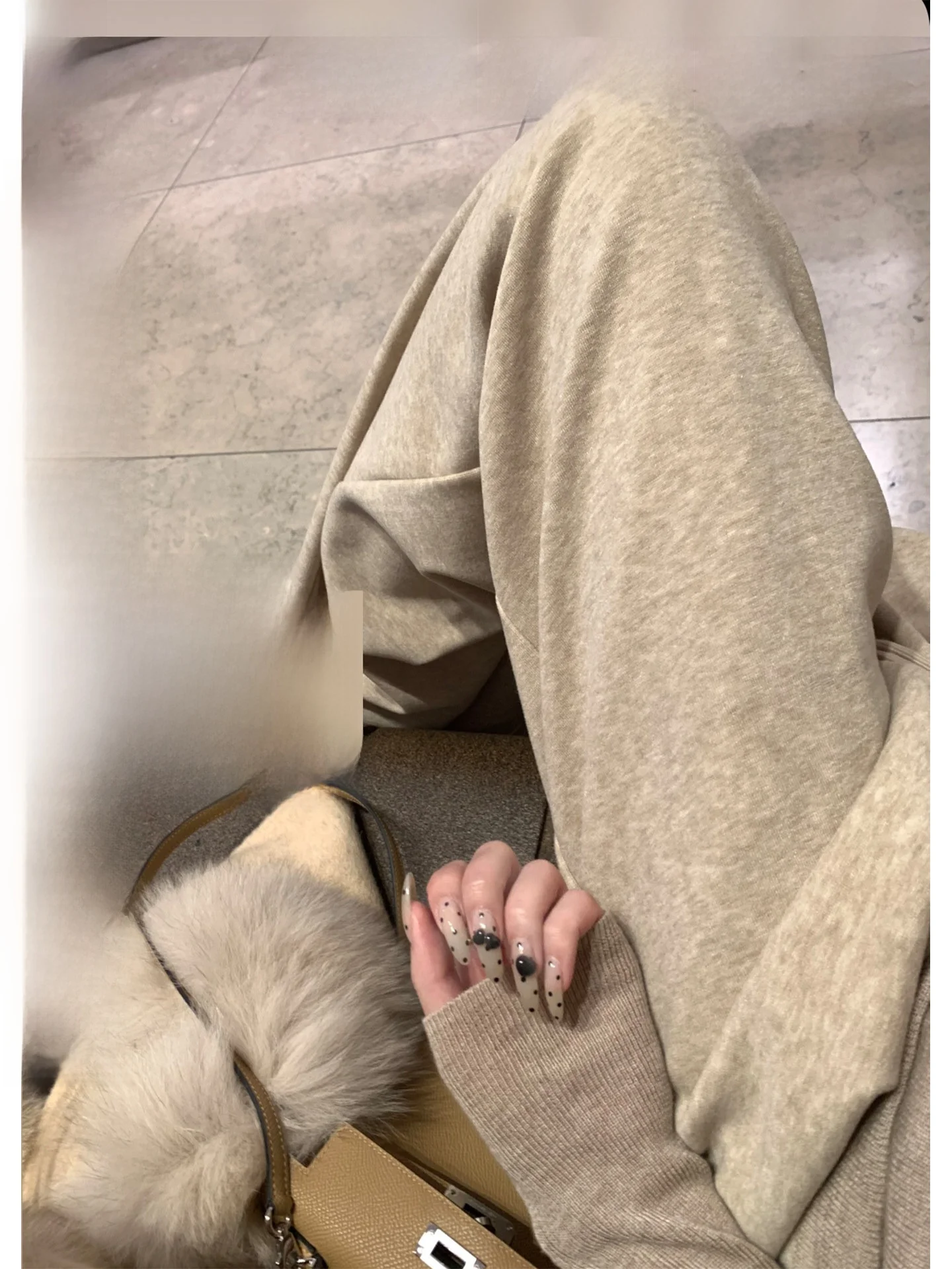 

White Water Women's Super Comfortable Wide Leg Pants Korean Sle Design Warm Loose Long Trousers Autumn Winter Faion Ladies