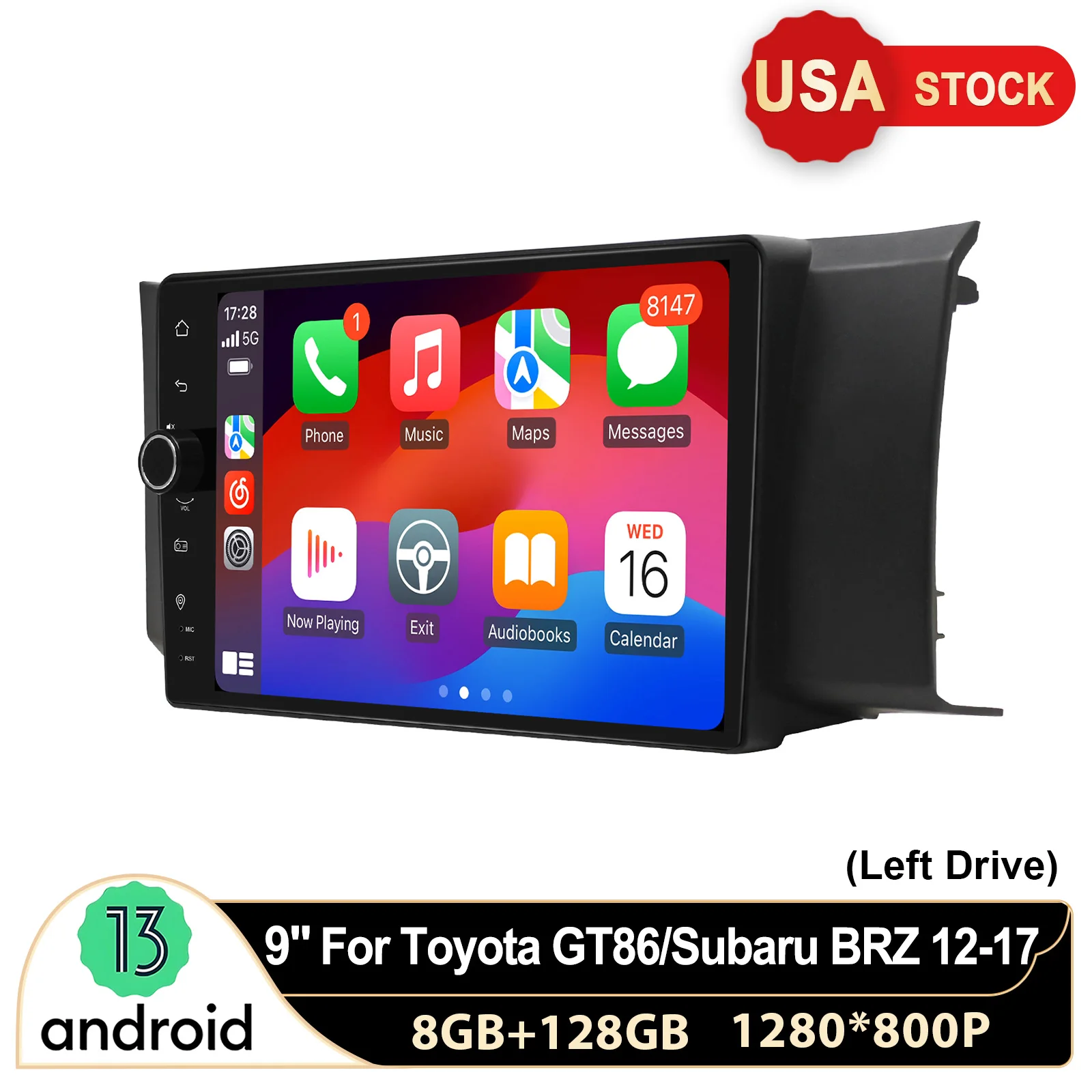 JOYING Android Car Stereo for Toyota 86 GT86 Subaru BRZ Scion FR-S 2012-2017 Bluetooth USB Hands-Free USA STOCK