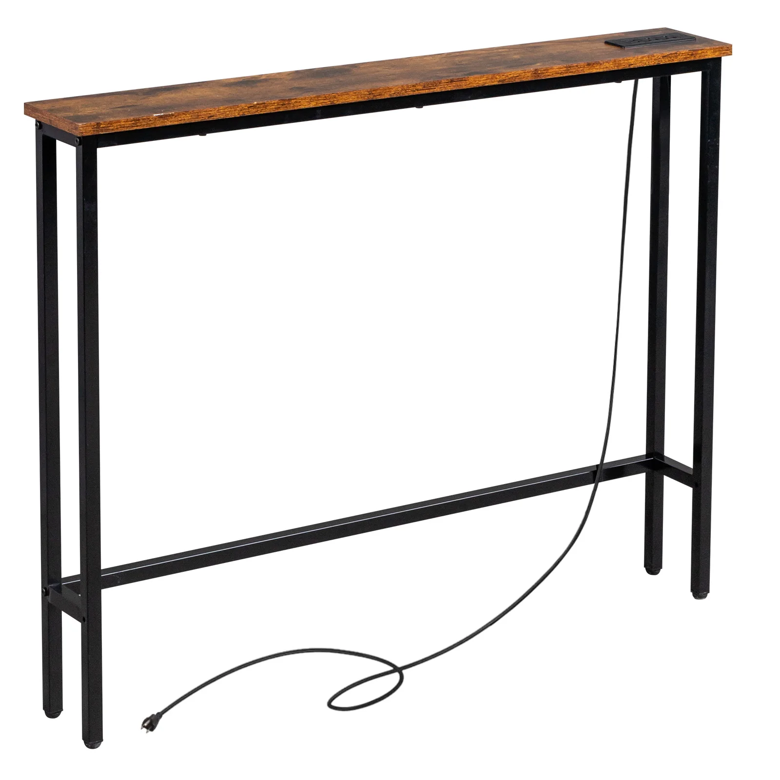 Narrow Console Table with Charging Station 4