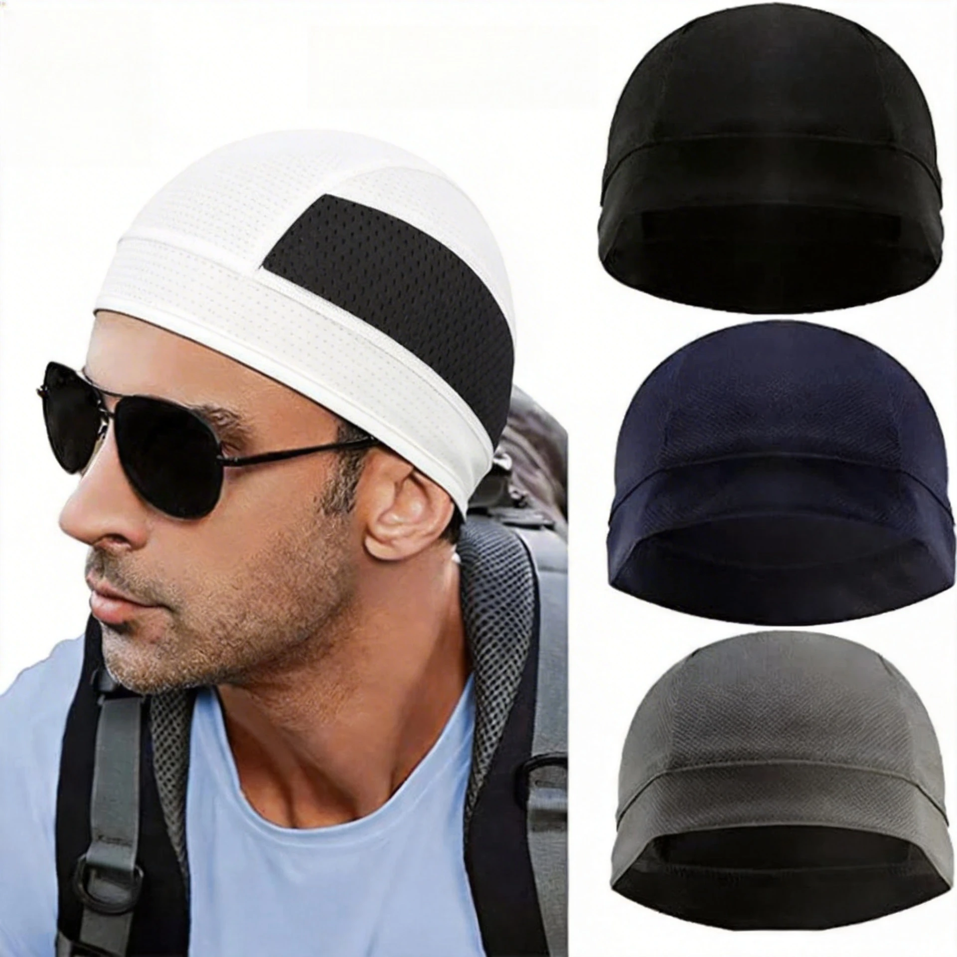 

Быстросохнущая внутренняя шапочка для мотоциклетного шлема, новая дышащая сетчатая шапка, гоночная шапка под шлем, шапочка-бини для мотокросса, шапка для мотошлема