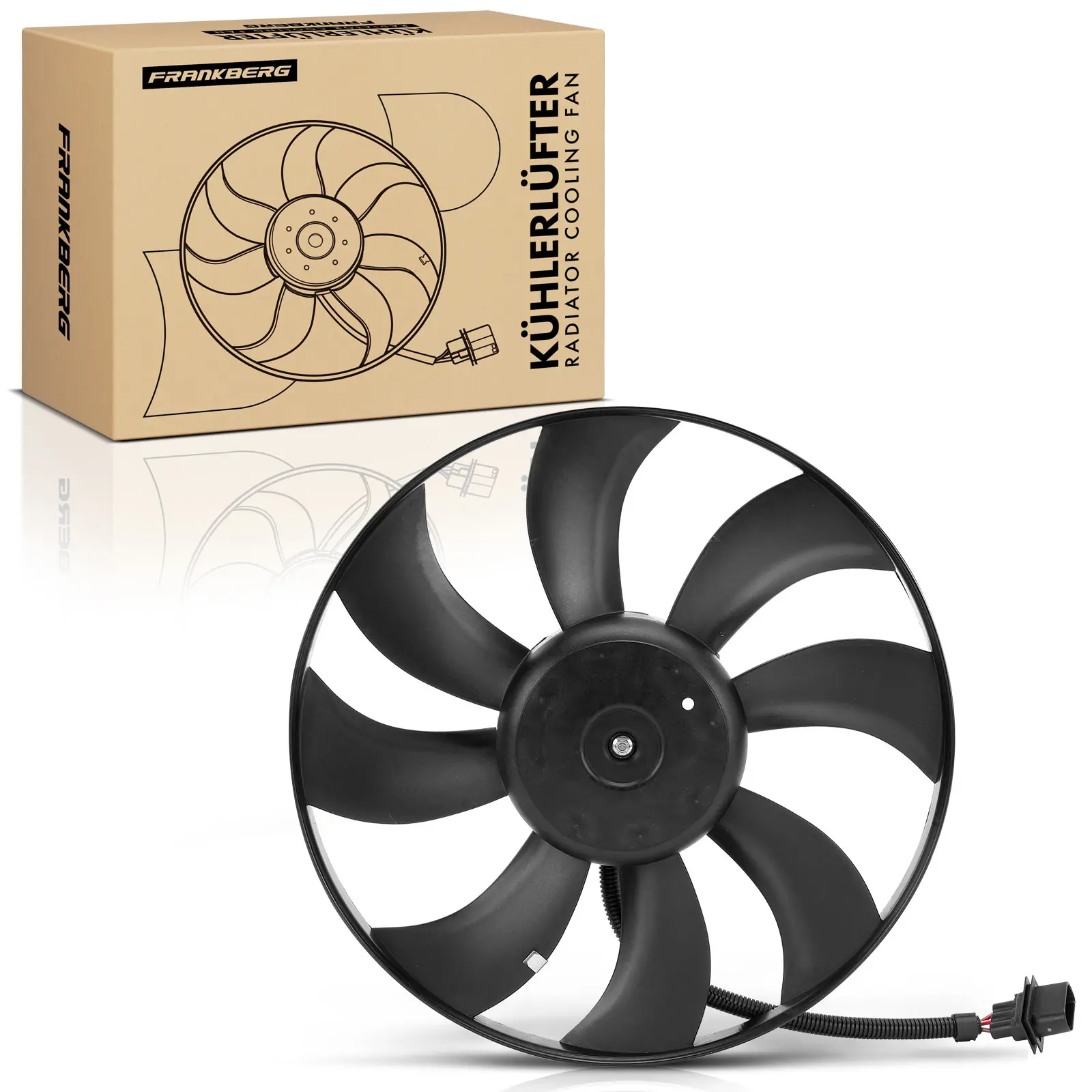 Ventilador Simple Refrigerado por Motor Frankberg 1x para VW Polo 9N, Seat Ibiza, Skoda Fabia 1.4 TDi 6Q0959455D 85796