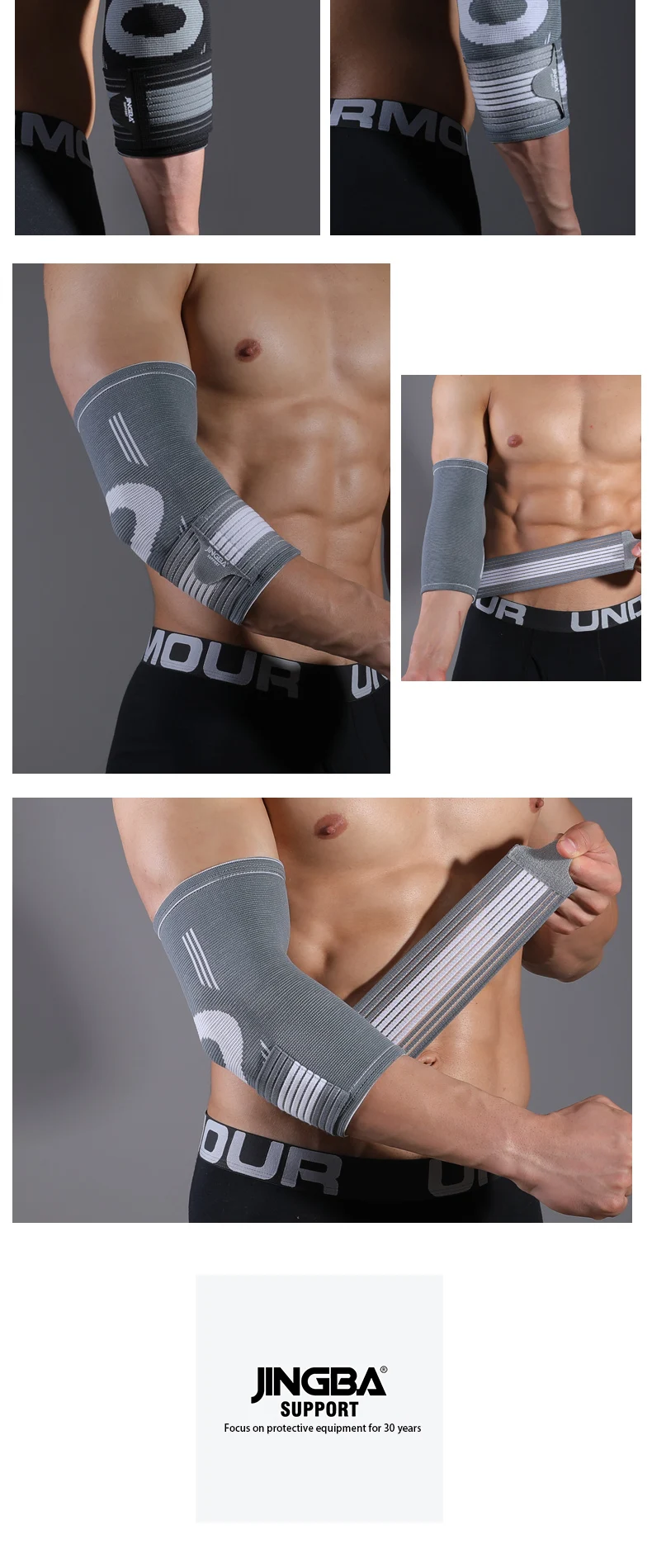 1 Stück Ellenbogen-Kompressionsmanschette, Stützbandage, Armwärmer, Arthritis-Bandage, Armpolster, Schutz, Stretch-Zubehör für Damen und Herren – Detail 8