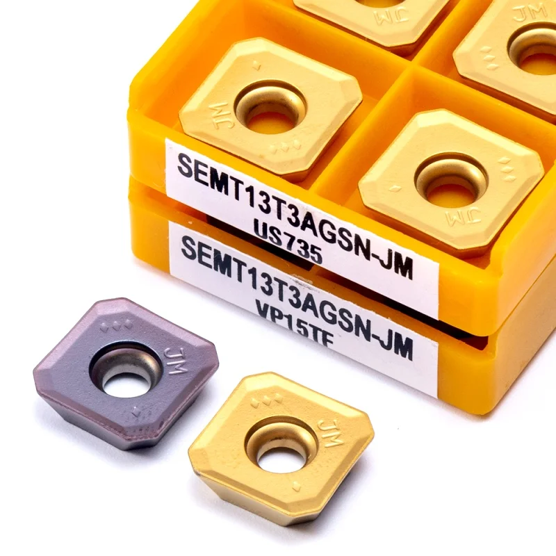 

SEMT13T3-JM VP15TF US735, карбидная вставка, фрезерный станок SEMT 13T3, токарная обработка для держателя инструмента, подлинный режущий инструмент