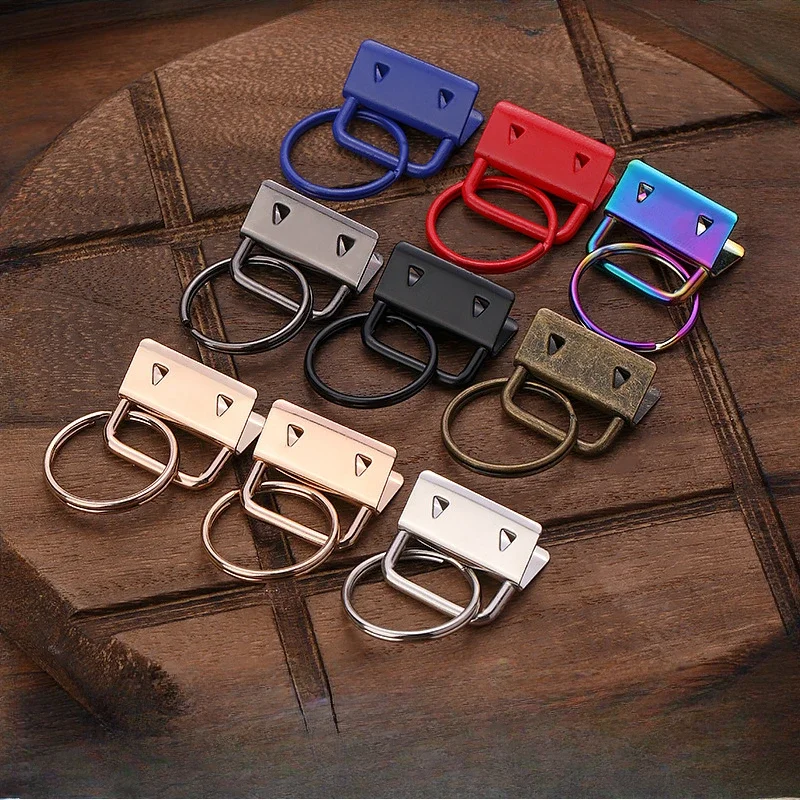 5/10Pcs/Set 25mm Webbing Tail Clip Key Fob Hardware with Rings for Bag Wristlets with Fabric Ribbon Webbing Embossed