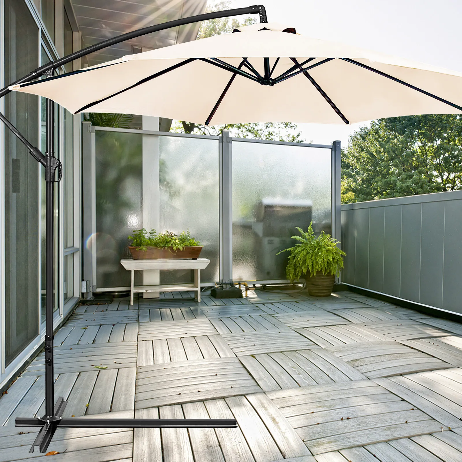 

Patio Umbrella Canopy Sun-Resistant Replacement Canopy for Outdoor Garden Umbrella Rainproof Windproof Fabric Cover